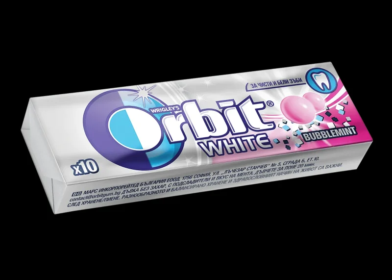 Дъвки ORBIT white bubblemint 10 бр.