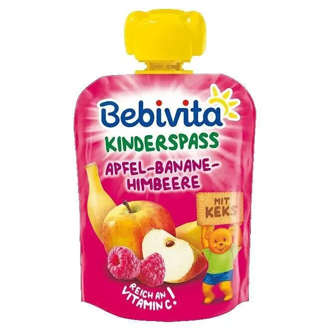 Пауч BEBIVITA Яб/Банан/Малина/Биск 90г - BEBIVITA