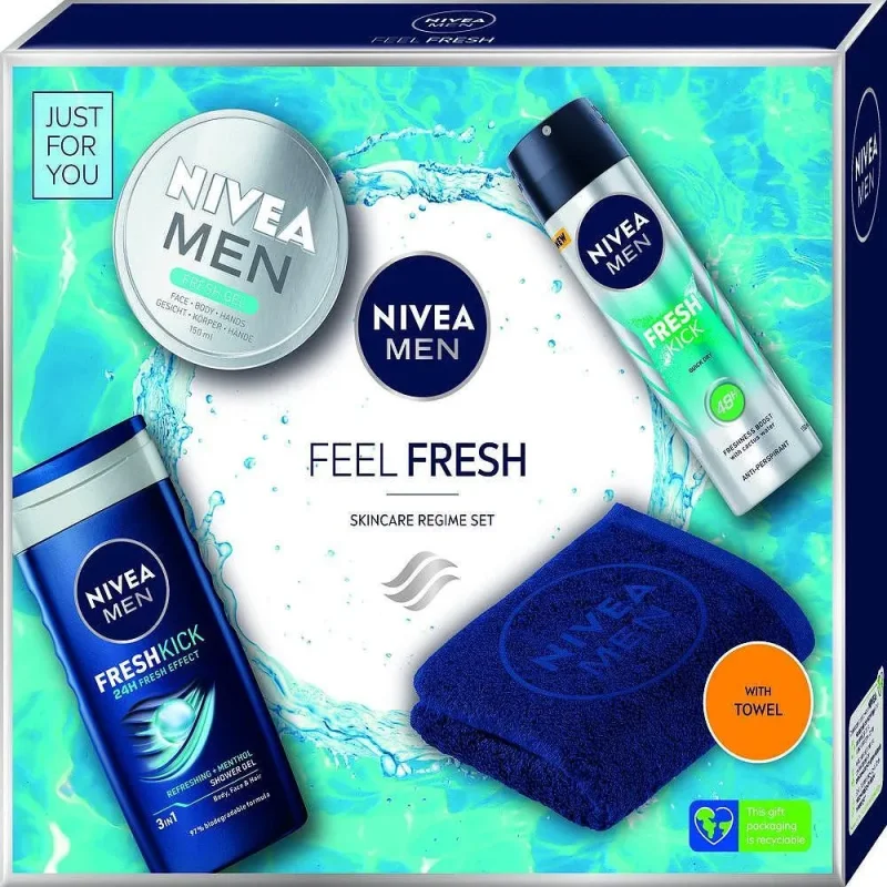 Подаръчен комплект NIVEA MEN Feel Fresh + кърпа - Nivea