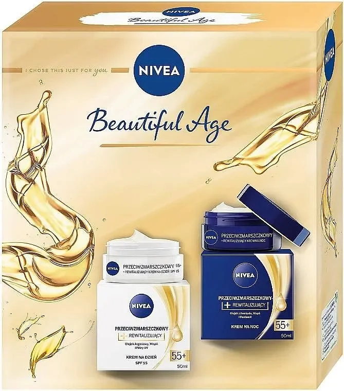 Подаръчен комплект NIVEA FC Beautiful age 55+ - NIVEA