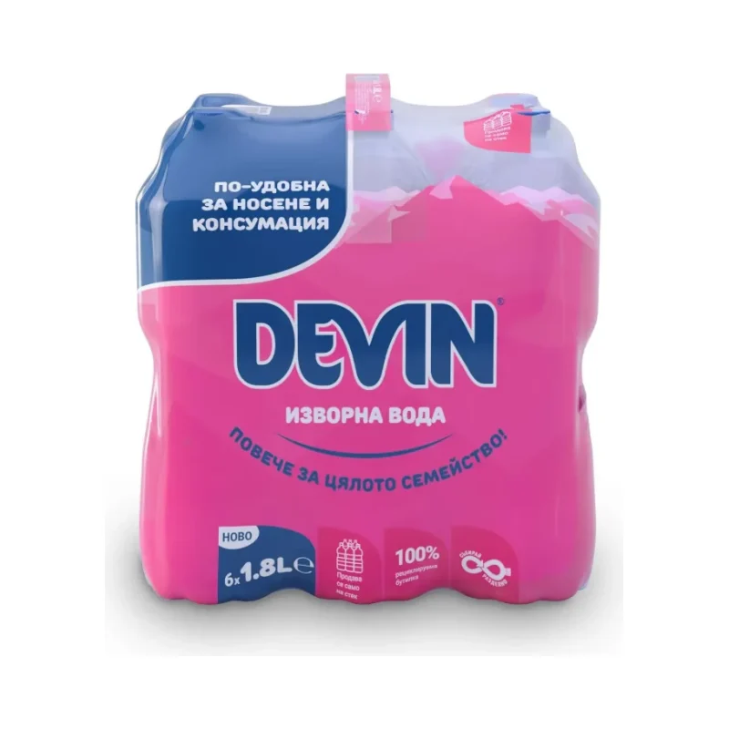 Вода DEVIN изворна мултипак 6x1.8л - Девин