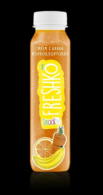 Студено пресован сок FRESHKO 100% морков, портокал и банан 330 мл. - FRESHKO