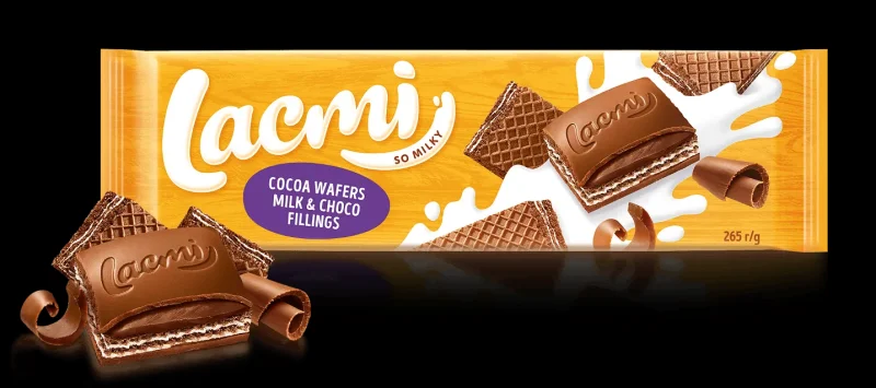 Шоколад LACMI вафли и млечен шоколад 265 г - ROSHEN