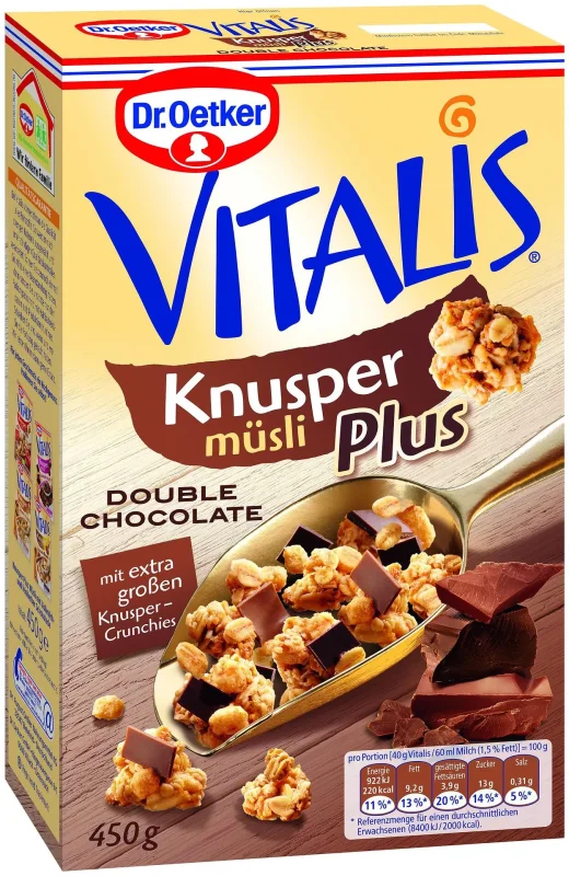 Мюсли DR.OETKER +двоен шок. ВИТАЛИС 450г - DR. OETKER