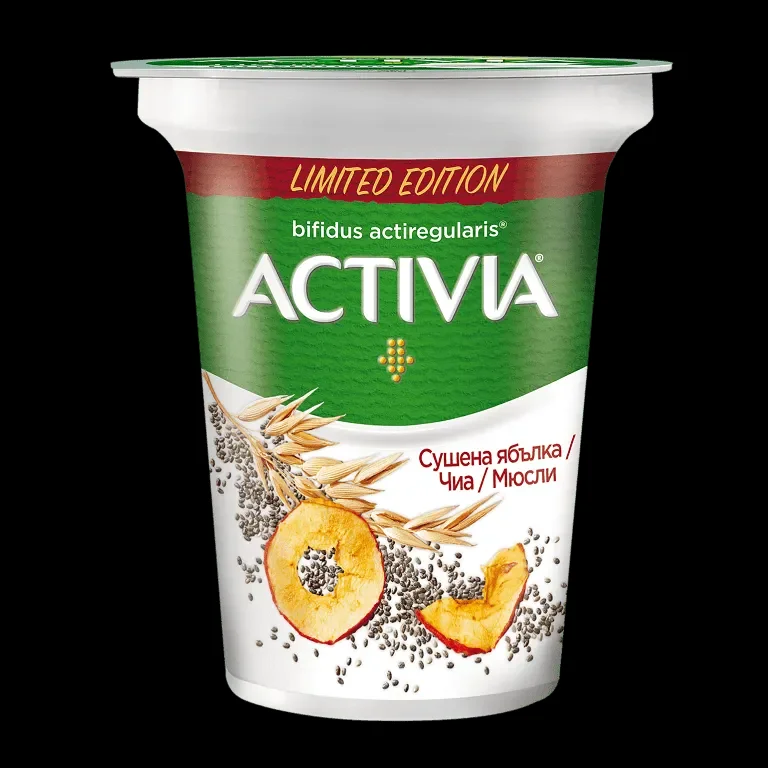 Activia сушена ябълка, чиа и мюсли 280 гр. - ACTIVIA