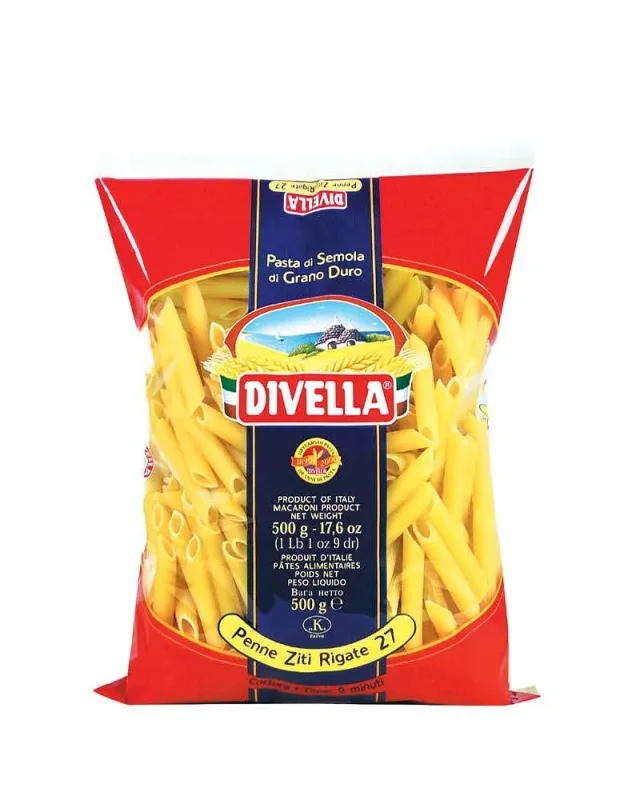 Макарони DIVELLA Penne Ziti Rigate 27 500 гр. - DIVELLA