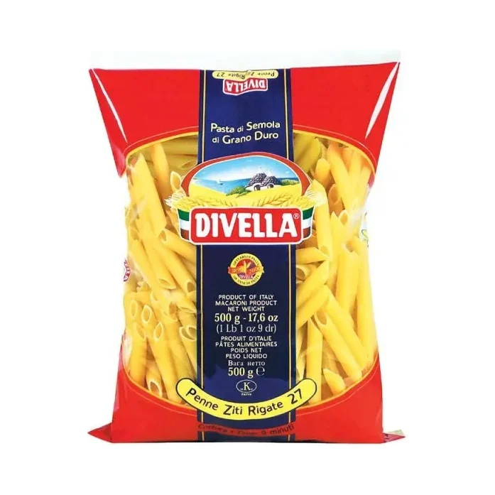 Макарони DIVELLA Penne Ziti Rigate 27 500 гр. - DIVELLA
