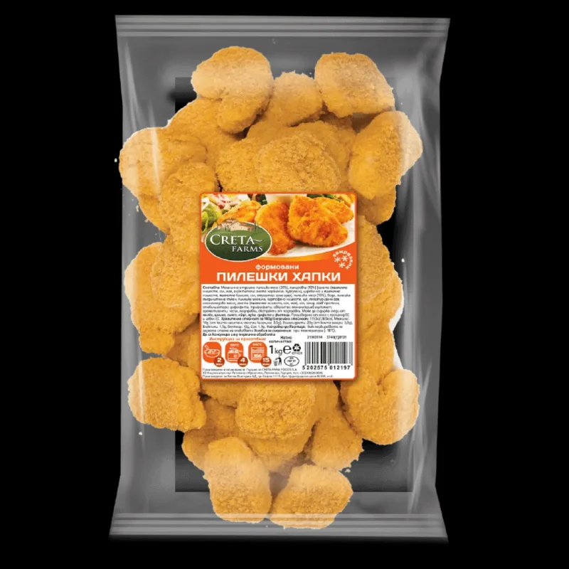 Замразени панирани пилешки хапки Creta Farms 1 кг - CRETA FARMS