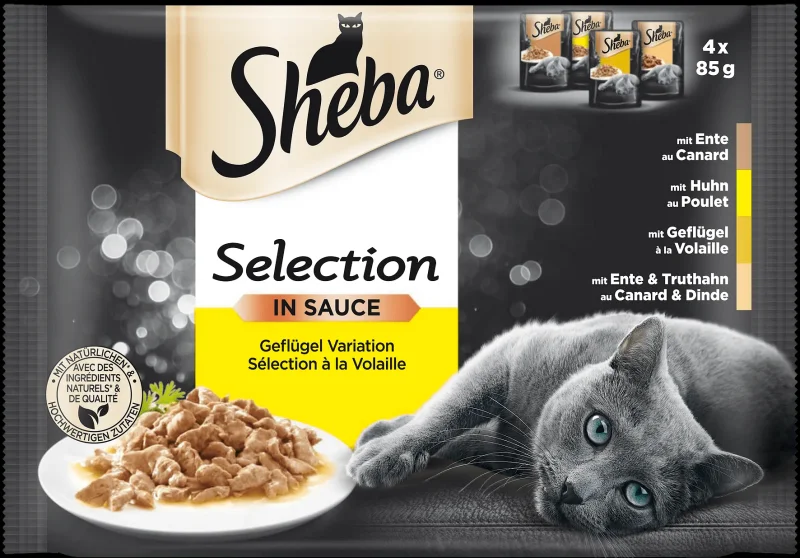 Пауч котка SHEBA птичи ястия 4x85г - SHEBA