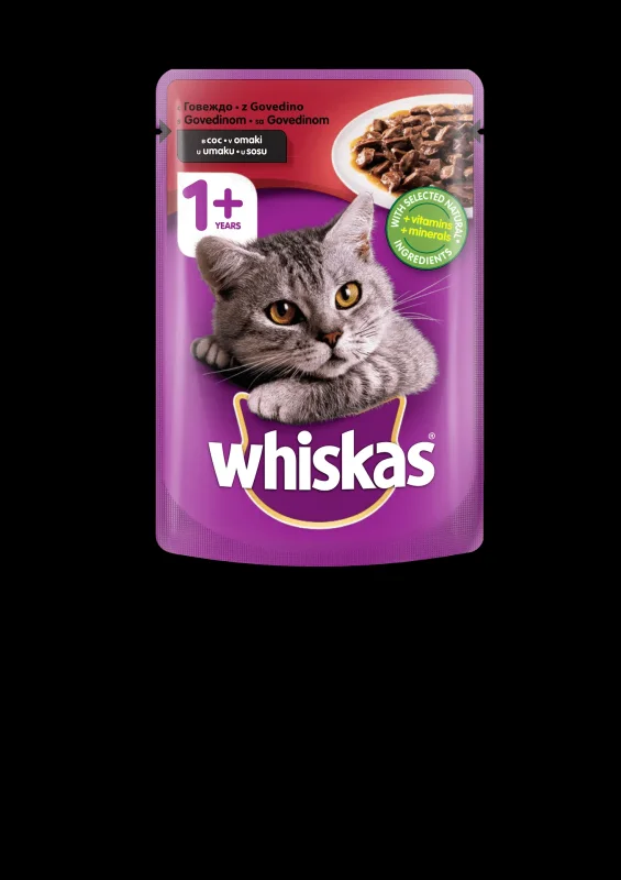 Пауч за котки WHISKAS говеждо 100 гр. - WHISKAS