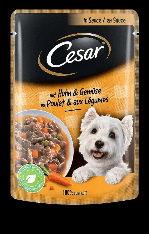 Пауч за куче CESAR пилешко в зеленчуци 100 гр. - CESAR