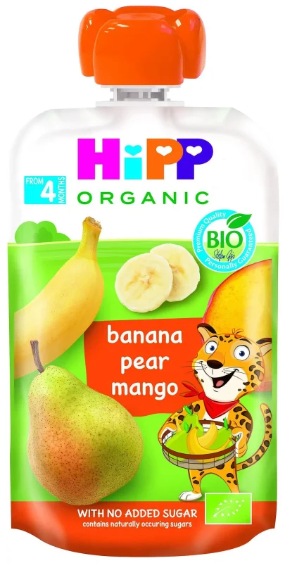 Плодова закуска HIPP Organic Bio банан/круша/манго 100 г