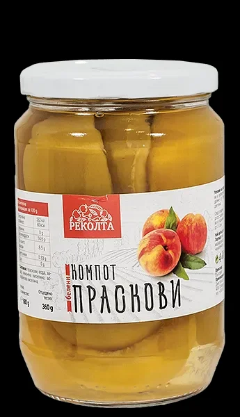Компот РЕКОЛТА белени праскови, 680гр - РЕКОЛТА