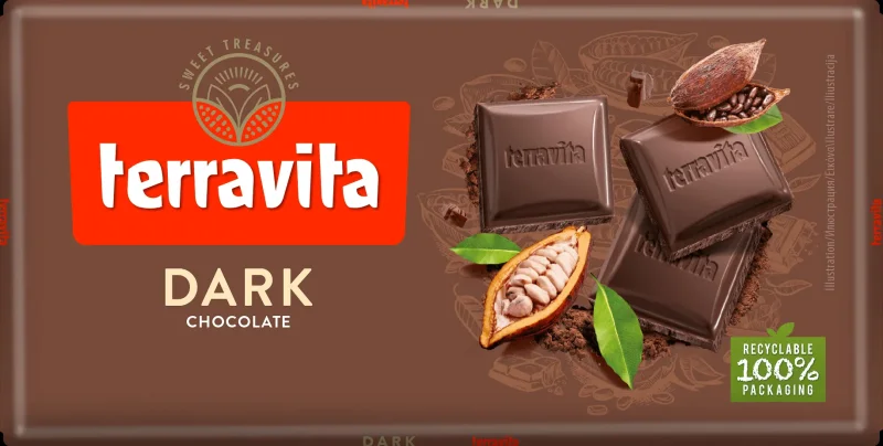 Шоколад TERRAVITA, тъмен 100гр - TERRAVITA
