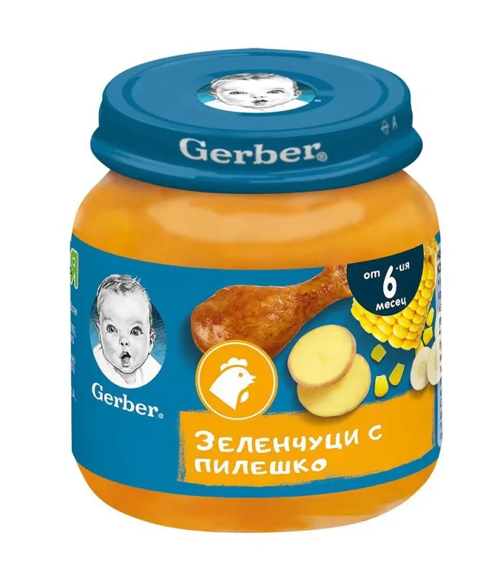 Nestlé GERBER ® Пюре Пуйка с тиква и картоф, от 6-ия месец, бурканче, 125g - GERBER