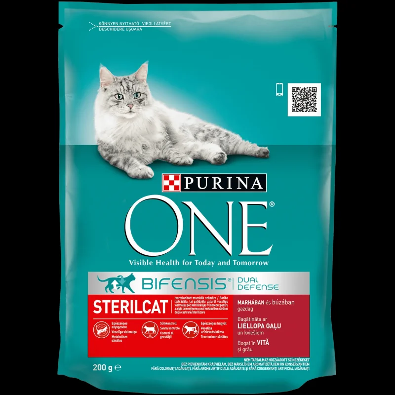 Суха храна за котки ONE STERILCAT Телешко и Пшеница 200гр - PURINA ONE