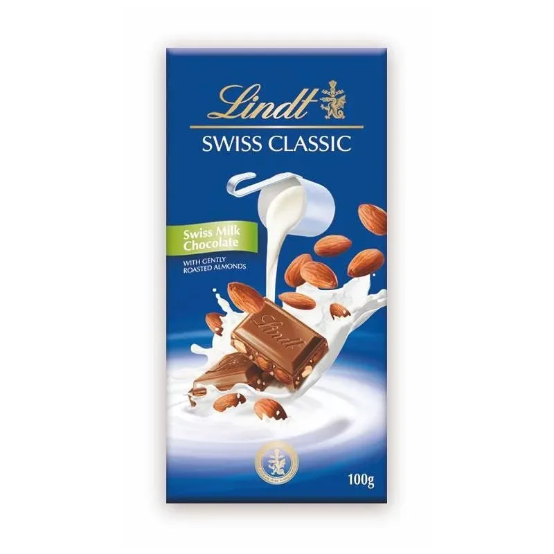 Шоколад LINDT Classic млечен,бадем 100г - LINDT