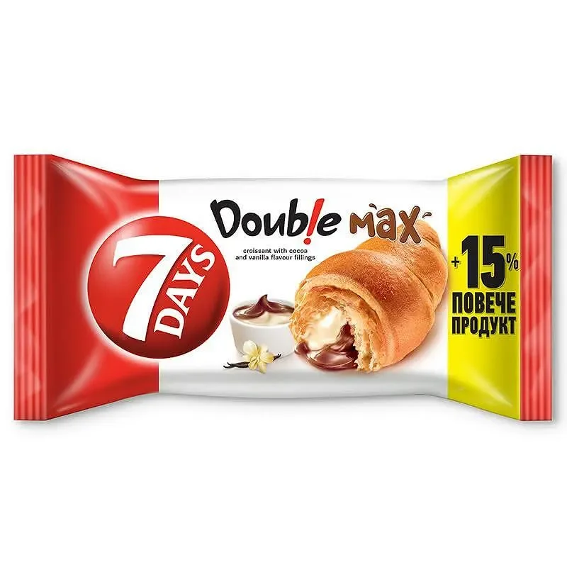 Кроасан 7DAYS Double какао&ванилия 92г