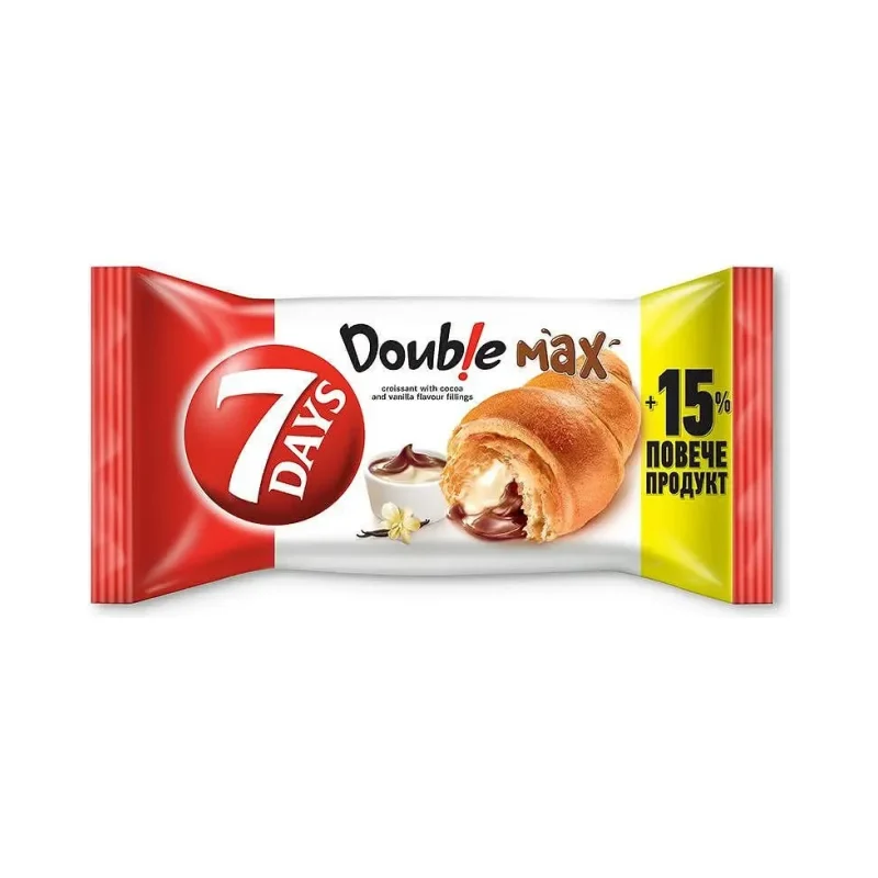 Кроасан 7DAYS Double какао&ванилия 92г - 7DAYS