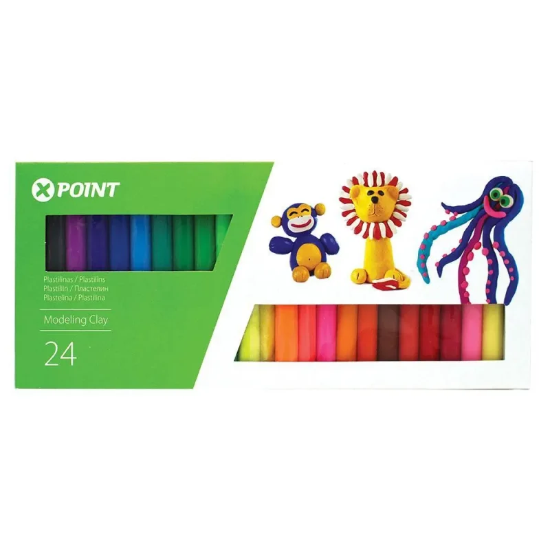 Пластелин X-POINT 24цв 500г - XPOINT