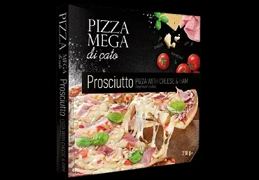 Замразена пица MEGA DI CATO Prosciutto с моцарела и шунка 310 гр. - MEGA DI CATO