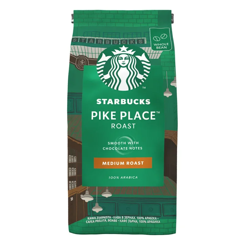 STARBUCKS PIKE PLACE Roast, средно изпечени кафе зърна, пакет 200g - STARBUCKS