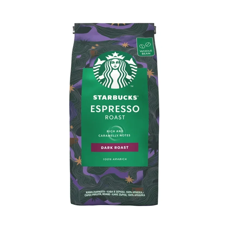 STARBUCKS Espresso Roast, тъмно изпечени кафе зърна, пакет 200g - STARBUCKS