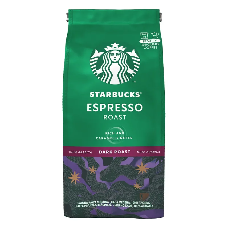 STARBUCKS Espresso Dark Roast мляно кафе 100% арабика 200 гр. - STARBUCKS