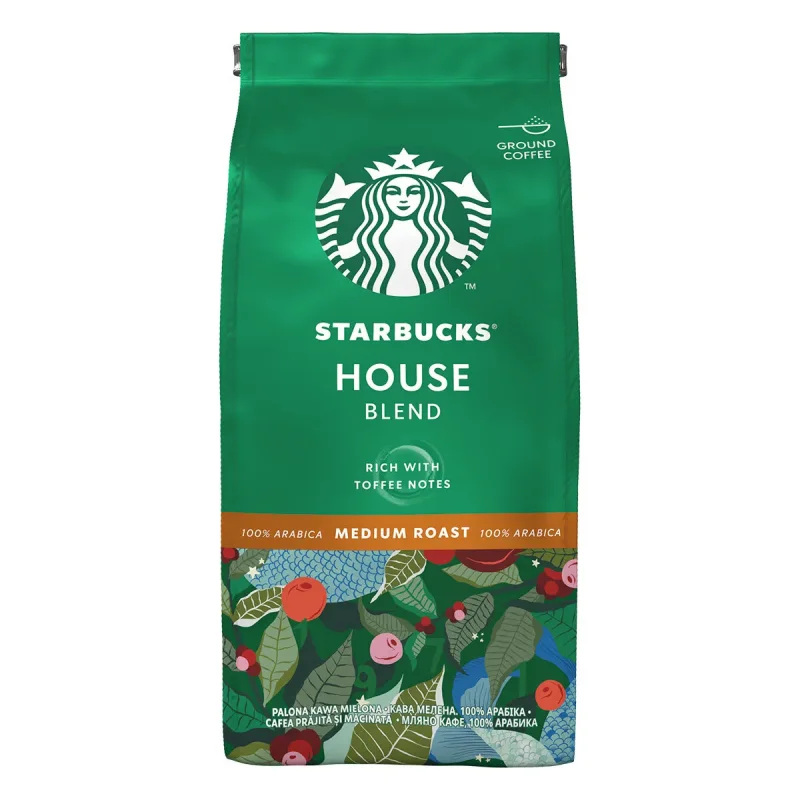 STARBUCKS House Blend, средно изпечено мляно кафе, пакет 200g - STARBUCKS