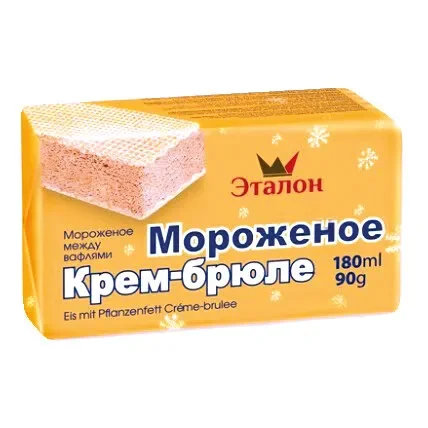 Сладолед ЕТАЛОН крем Брюле с вафли 90 гр. - ETALON