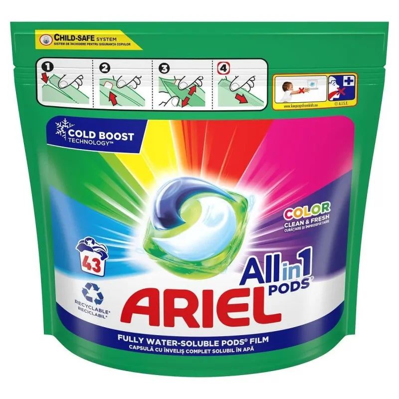 Капсули за пране ARIEL All in One Pods Color 43 бр. - ARIEL
