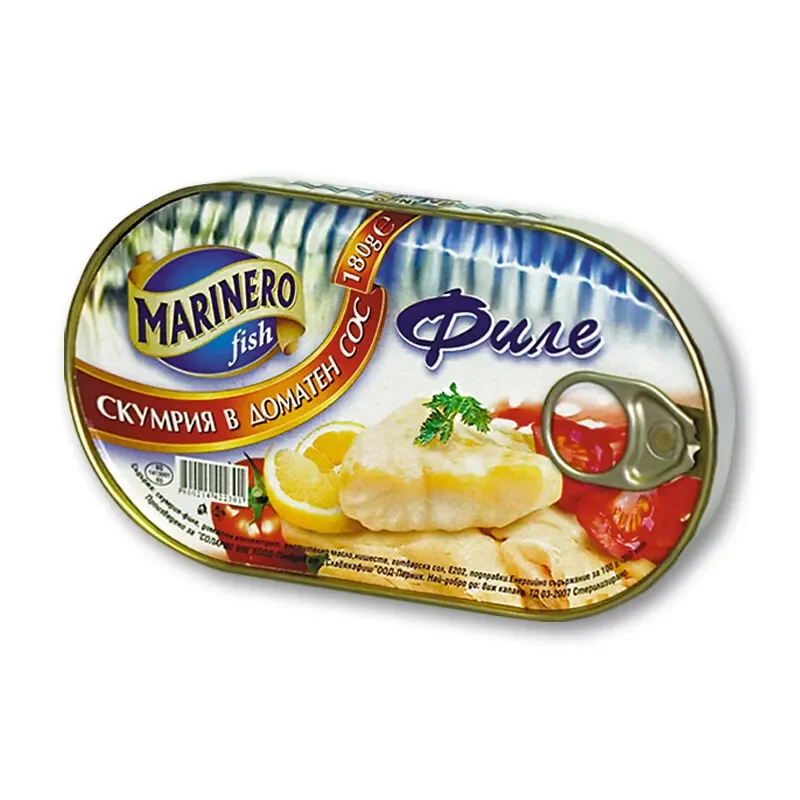 Скумрия МАРИНЕРО филе в доматен сос 180 г - MARINERO