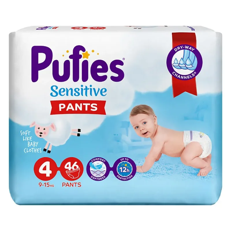 Бебешки пелени PUFIES PANTS 9-15кг MAXI 46бр - PUFIES