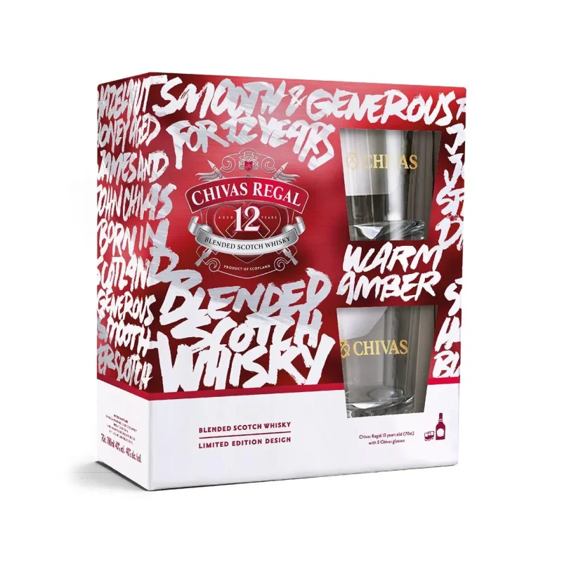 Уиски CHIVAS REGAL 40% алк. 700 мл + 2 чаши