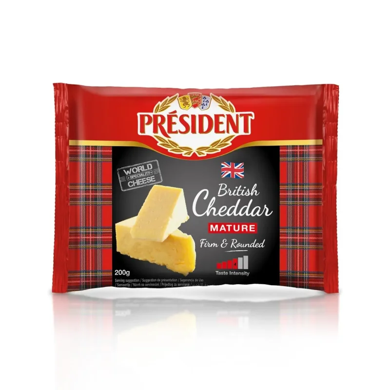 Чедър PRÉSIDENT Mature White 200г - PRESIDENT