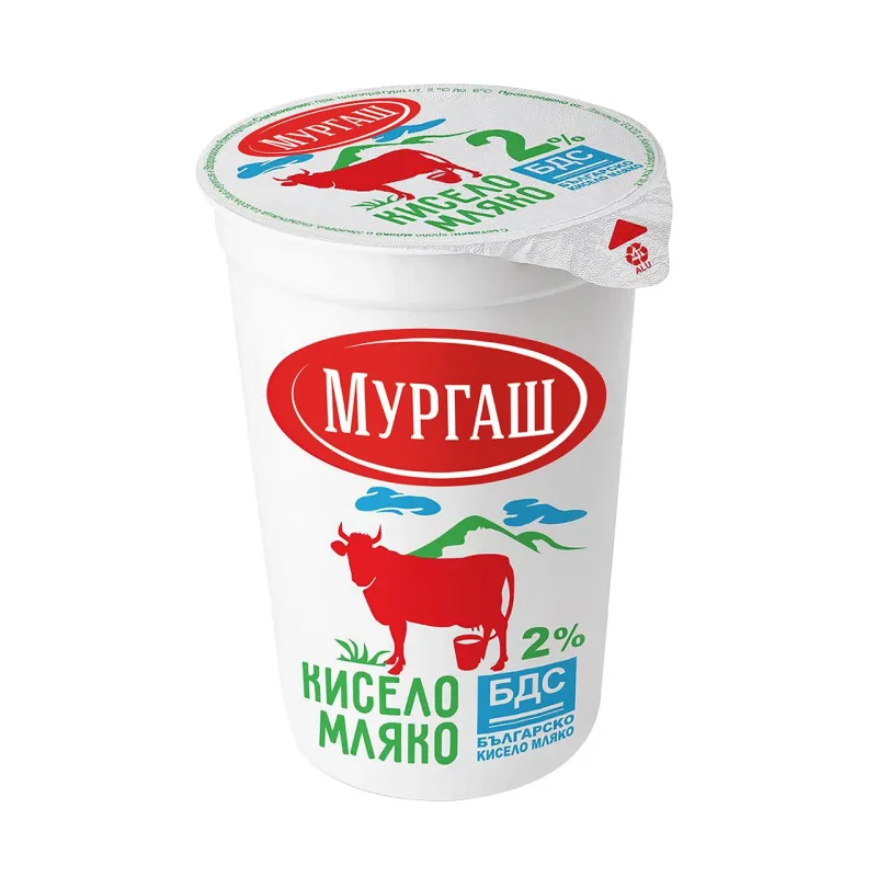 Кисело мляко МУРГАШ БДС 400гр 2% - МУРГАШ