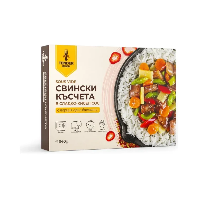Свински късчета сладко кисел сос TENDER FOOD 340г - TENDER FOOD