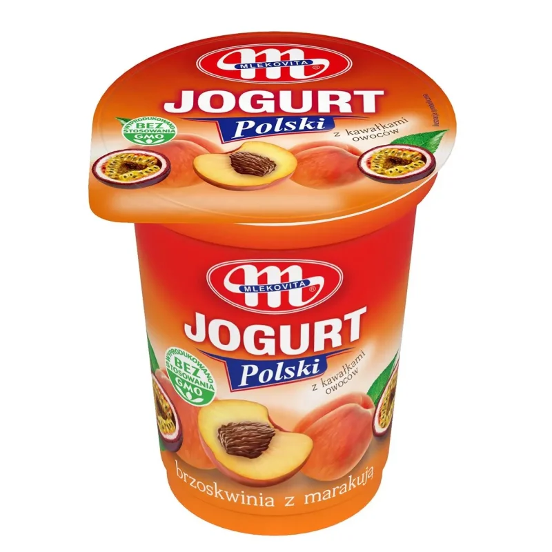 Йогурт MLEKOVITA праскова и маракуя, 350 гр. - MLEKOVITA