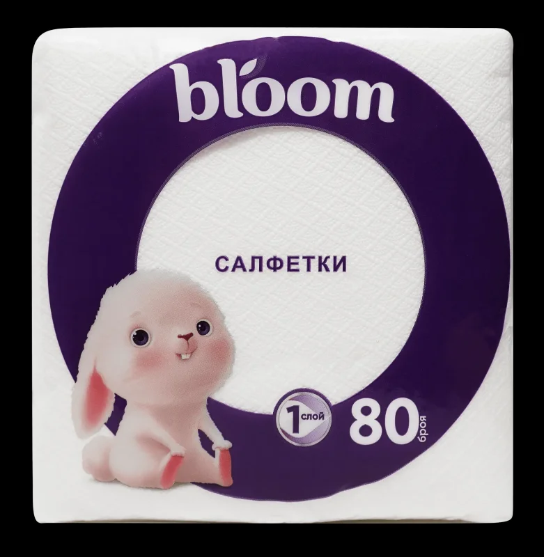 Салфетки BLOOM бели 33x33 см 1 пл. 80 бр. - OPTIMA