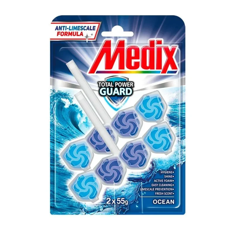 Ароматизатор за тоалетна MEDIX Fresh Drops Ocean 2x55 г - MEDIX