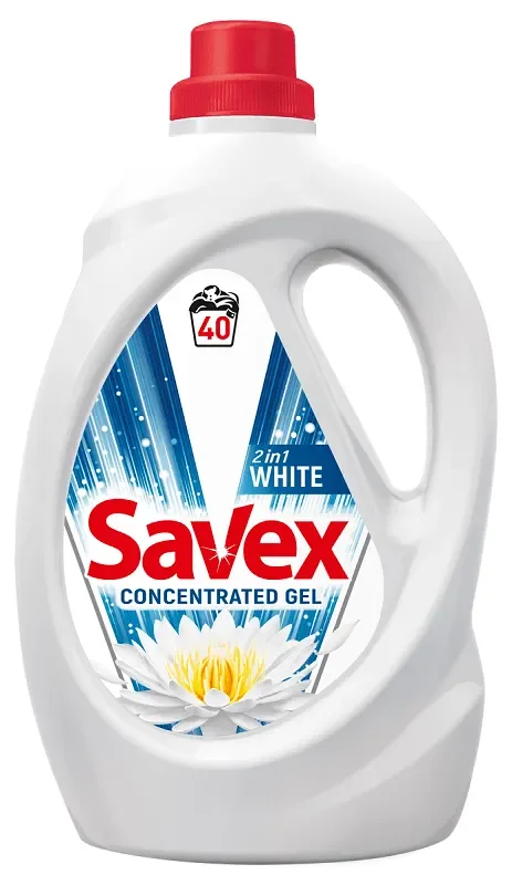 Гел за пране SAVEX 2 in 1 White 2.2 л 40 пранета - Savex