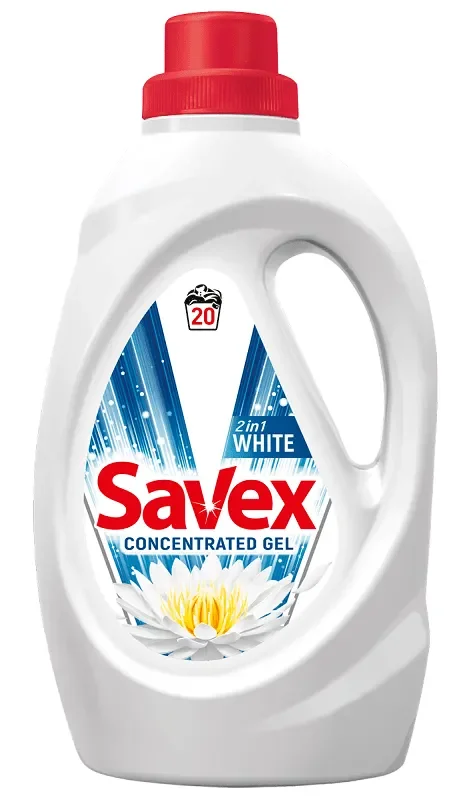 Гел за пране SAVEX 2 в 1 White 1.1 л 20 пранета - Savex