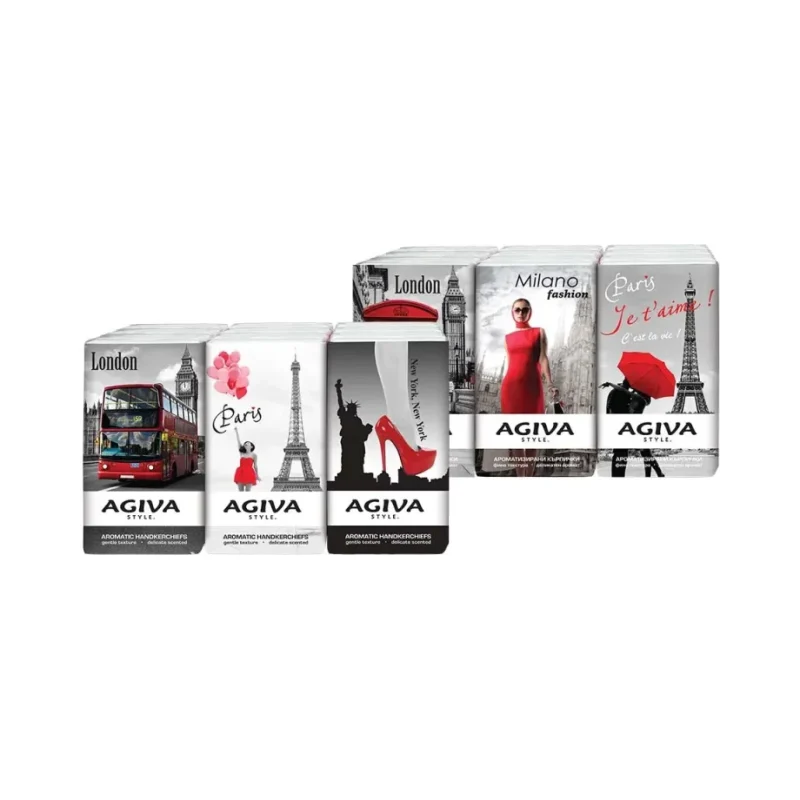 Носни кърпи AGIVA Style 3пласта 6 х 10 броя - AGIVA