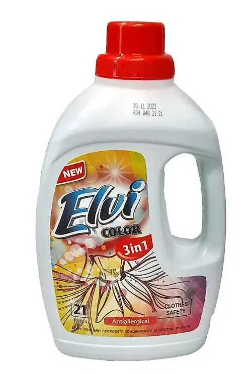 Гел за пране ELVI 3в1 Color Shine 1.5 л. 21 дози - ELVI