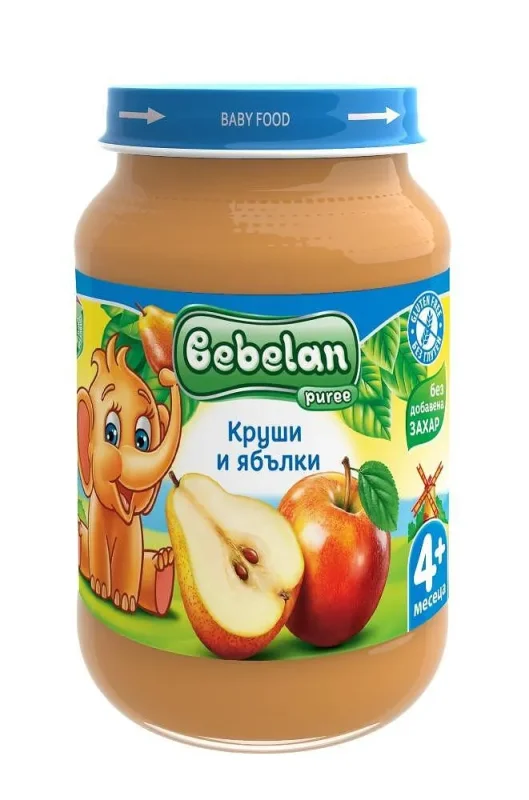 Пюре BEBELAN Круши и ябълки 4+ месеца 190 г - Bebelan