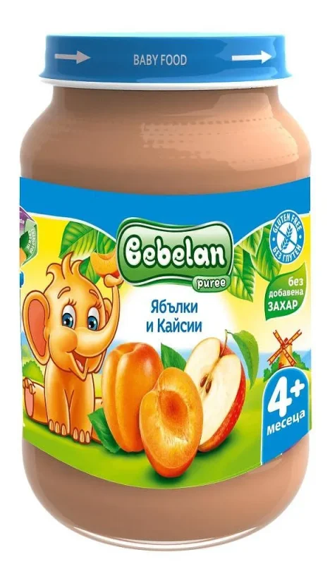 Пюре OVKO/BEBELAN ябълки, кайсии 4+ месеца 190 г - BEBELAN