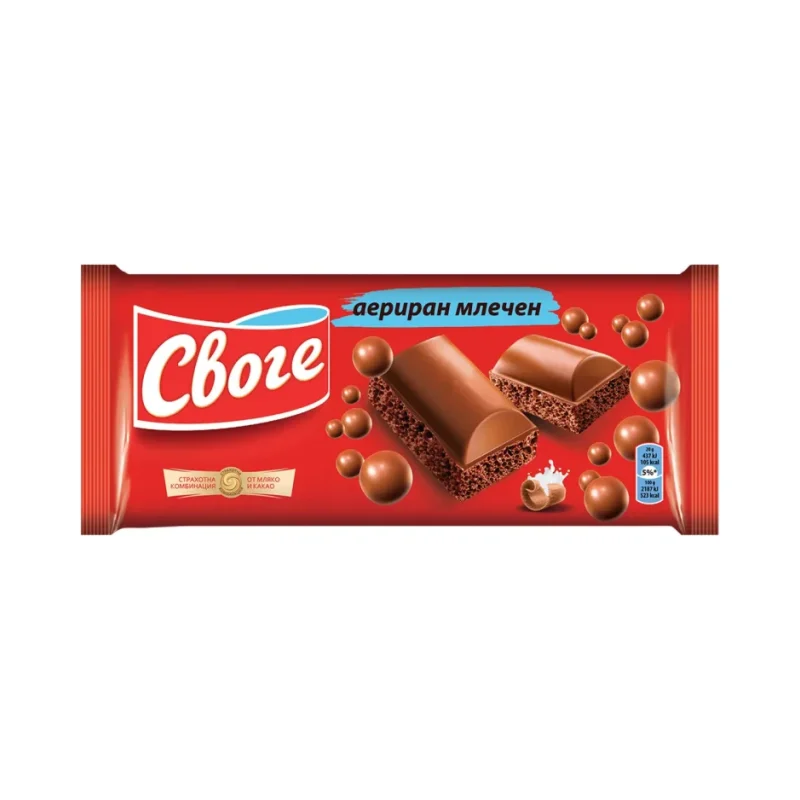 Шоколад СВОГЕ аериран млечен 80 г - Своге