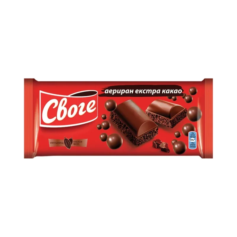 Шоколад СВОГЕ аериран какао 80 г - Своге