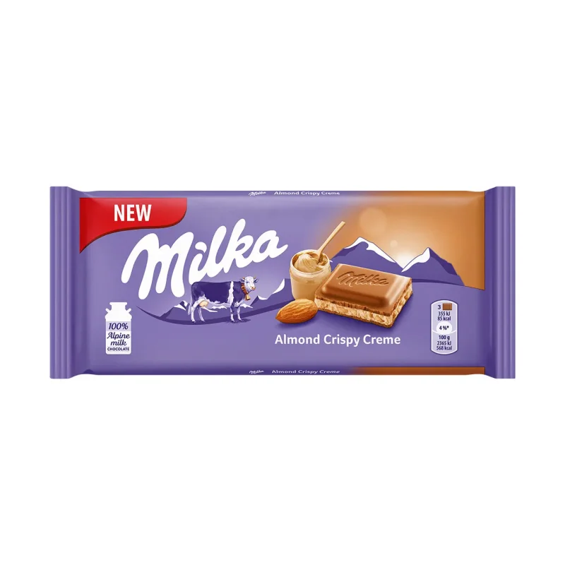 Шоколад MILKA Almond Crispy Creme 90 гр.