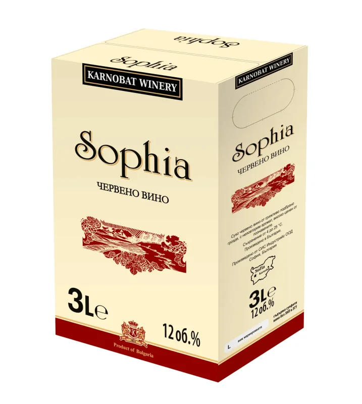 Вино SOPHIA червено 12% алк. 3 л. - SOPHIA